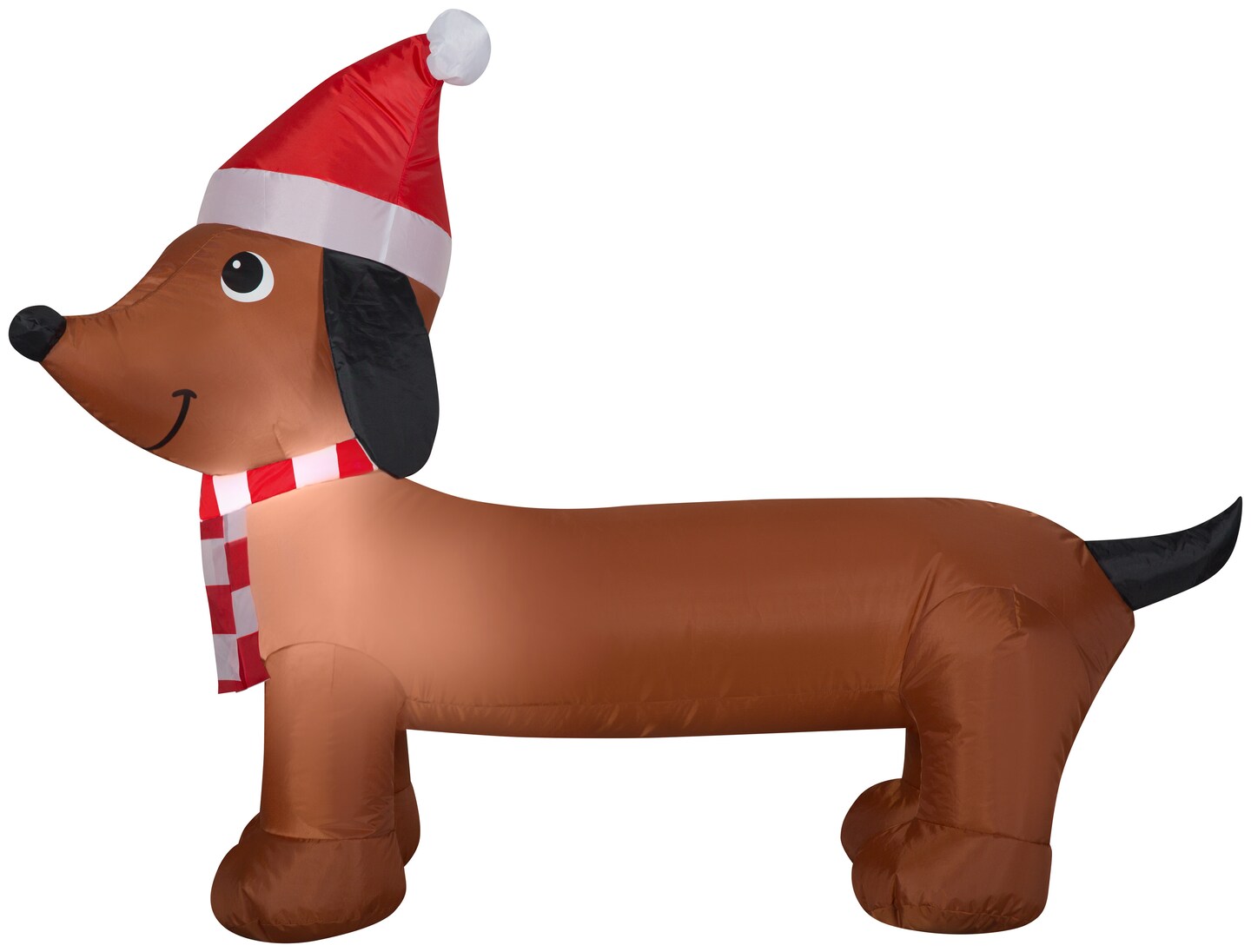 4' Gemmy Airblown Inflatable Christmas Dachshund Weiner Dog Wearing Santa Hat 110176