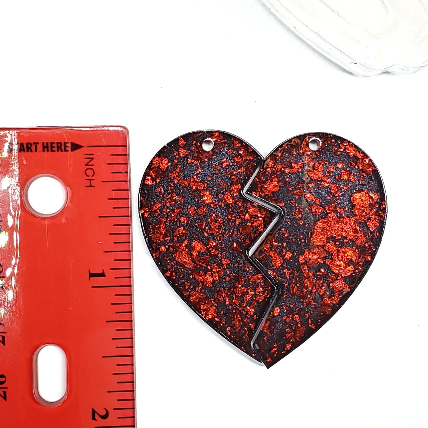 Plain Broken Heart Dangle Earring Silicone Mold (D2)