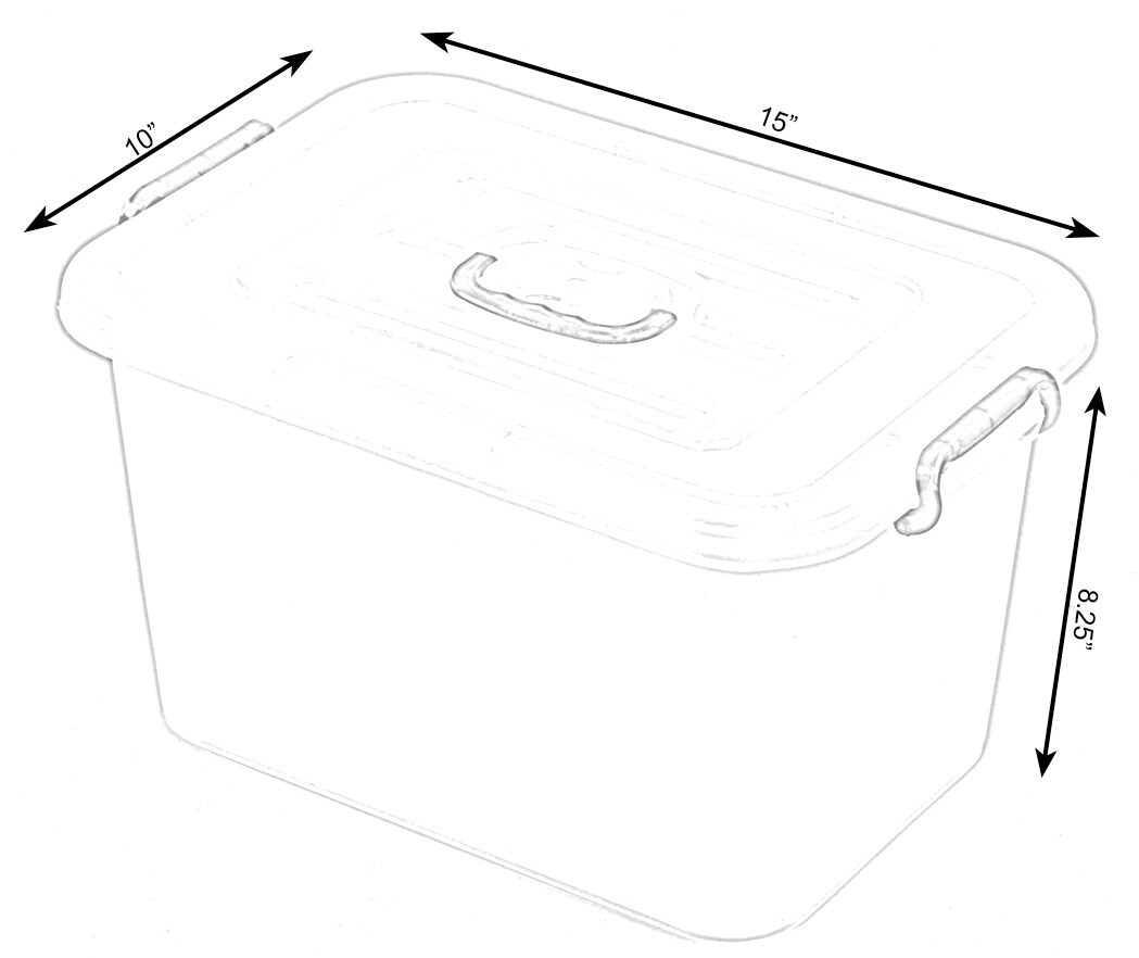 Large Clear Storage Container With Lid and Handles