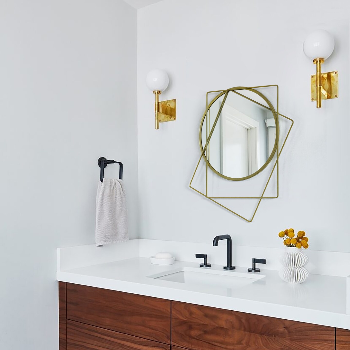 Uniquewise Decorative Shaped Metal Frame Wall Mounted Modern Mirrors