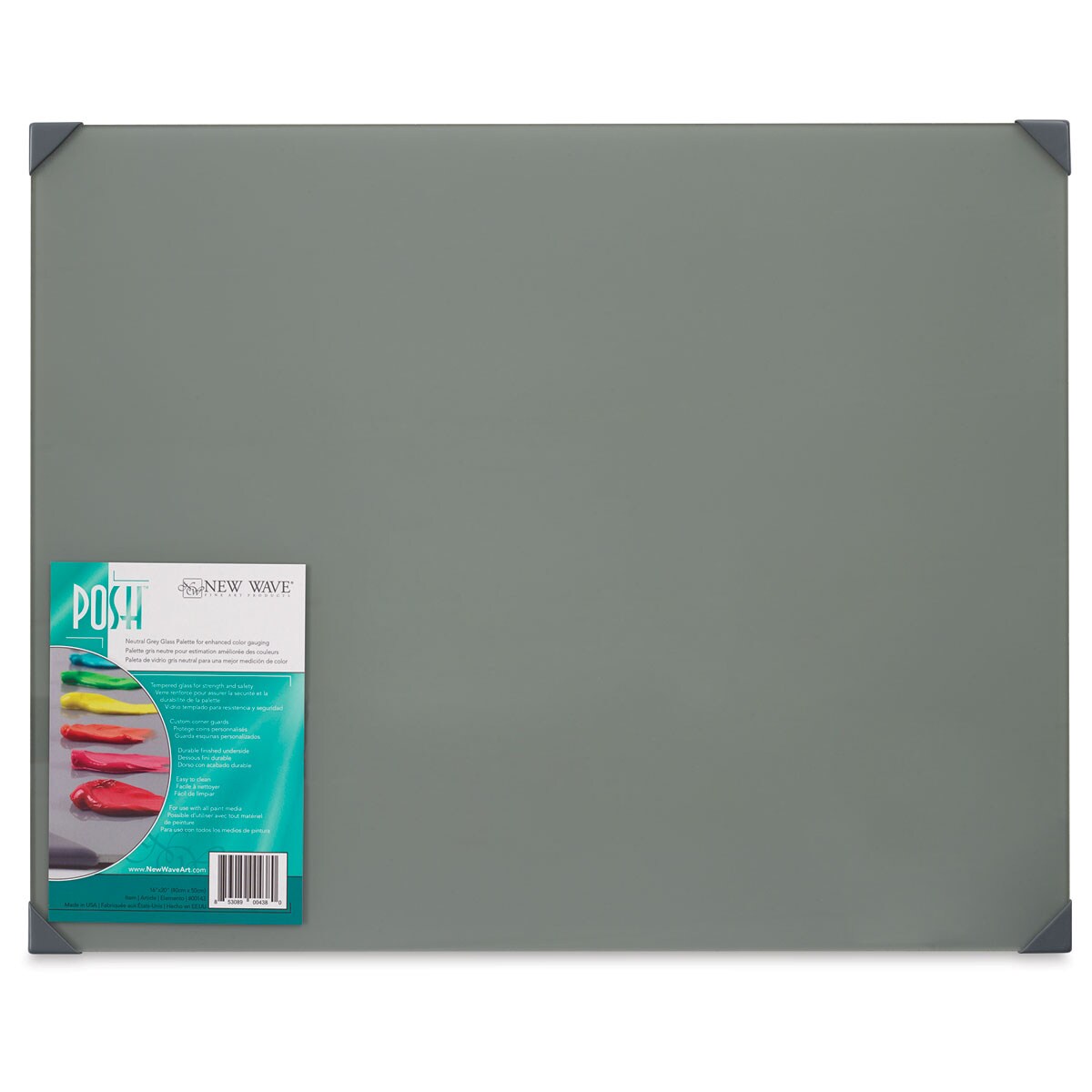 New Wave Posh Glass Tabletop Palette - 16&#x22; x 20&#x22;, Gray