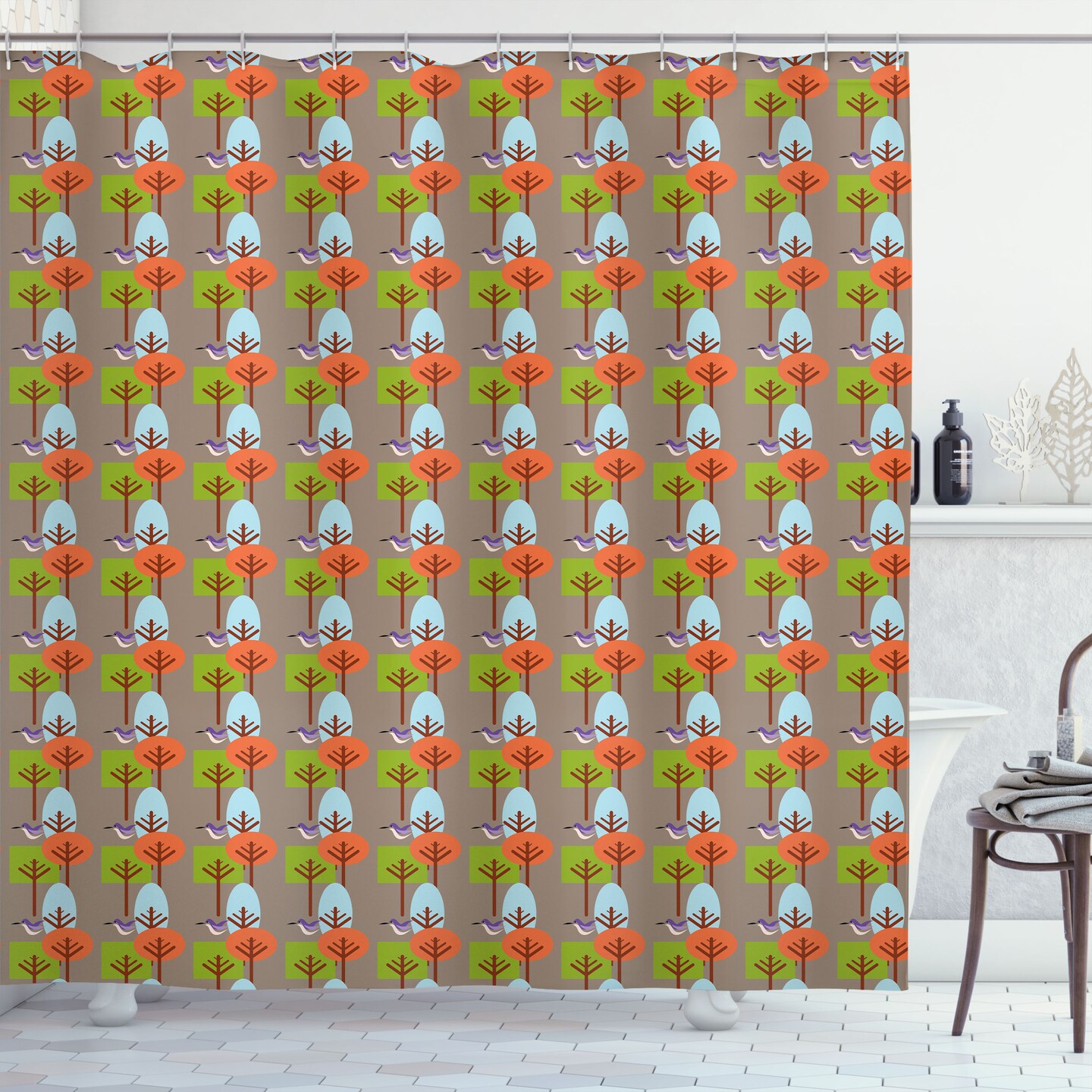 Mid century deals shower curtain