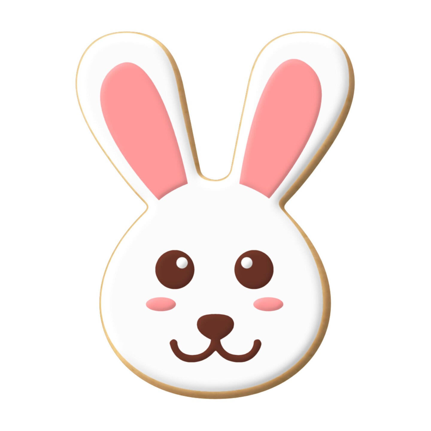 Cookiecutter.com Mini Bunny Face Cookie Cutter 1.75 in, Tin Plate Steel, Handmade in USA