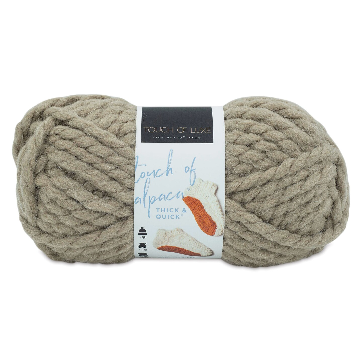 Lion Brand Touch of Alpaca Thick & Quick Yarn - Mushroom, 44 yds