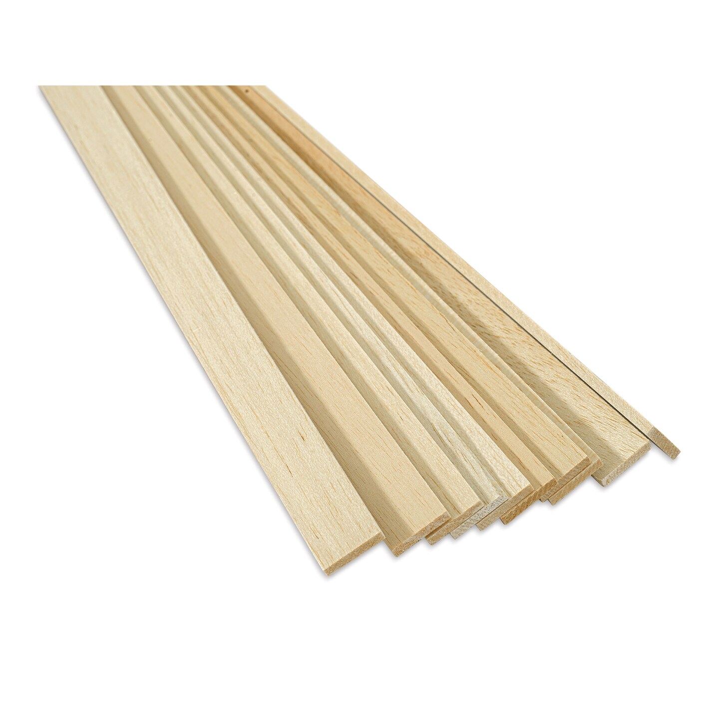 Bud Nosen Balsa Wood Sticks - 3/16&#x22; x 1&#x22; x 36&#x22;, Pkg of 10