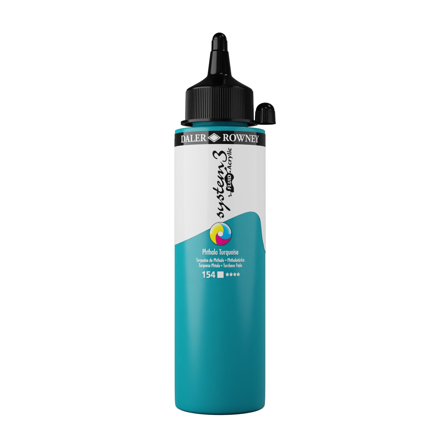 Daler-Rowney System 3 Fluid Acrylic, 250ml, Pthalo Turquoise