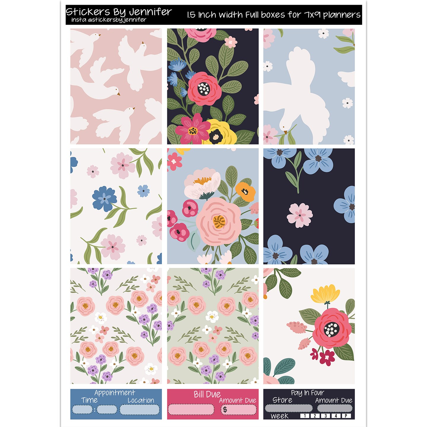 Floral Full Box Planner Stickers Scrapbooking Kids DIY Arts Crafting