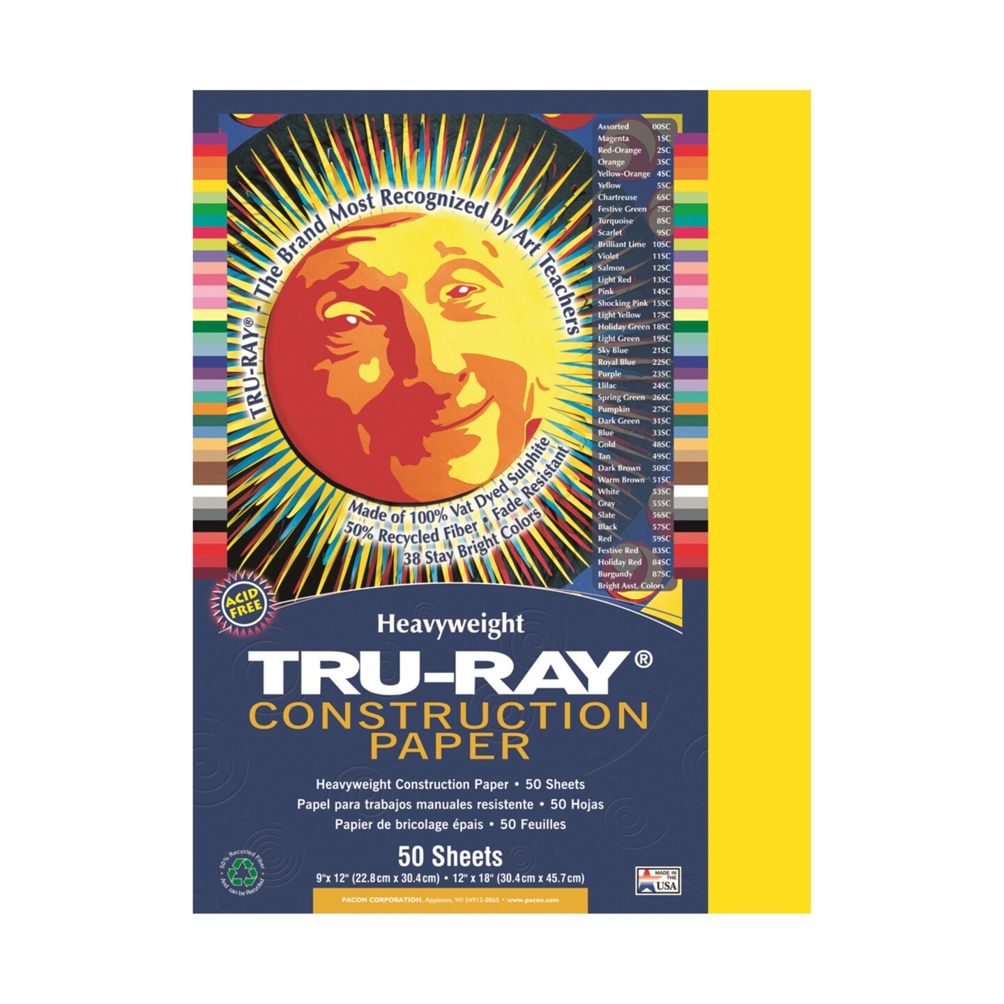 18 Pack PACON CORPORATION TRU-RAY CONSTRUCTION PAPER 9 X 12