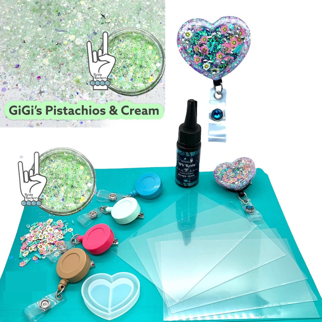 Heart Shaker Badge Reel Starter Kit with UV Resin Filler & Reels Michaels