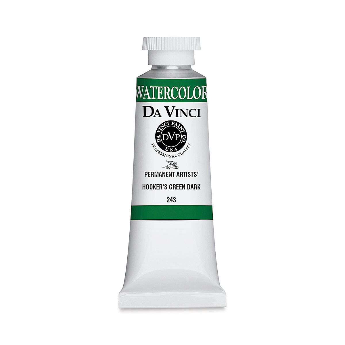 Da Vinci Artists&#x27; Permanent Watercolor - Hooker&#x27;s Green Dark, 37 ml tube
