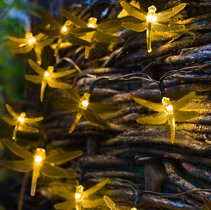 Perfect Holiday 30 LED Solar String Light Dragonfly