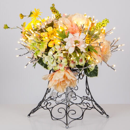 24" White Starburst Lighted Branches, Warm White LED, Twinkle Lights: Illuminate Your Space with LED Starburst Branch Lights