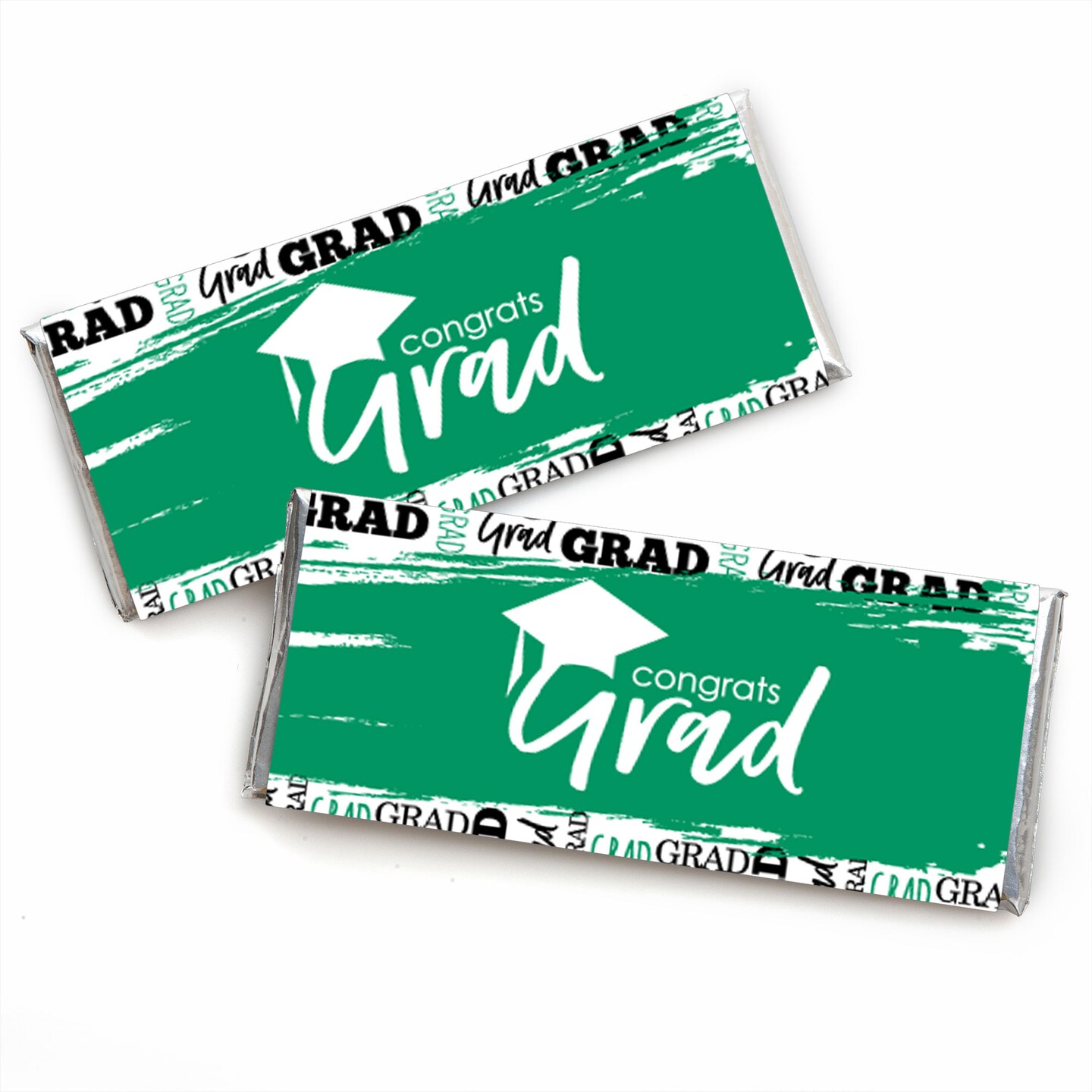 Big Dot of Happiness Green Grad - Best is Yet to Come - Candy Bar Wrapper Green Graduation Party Favors - Set of 24