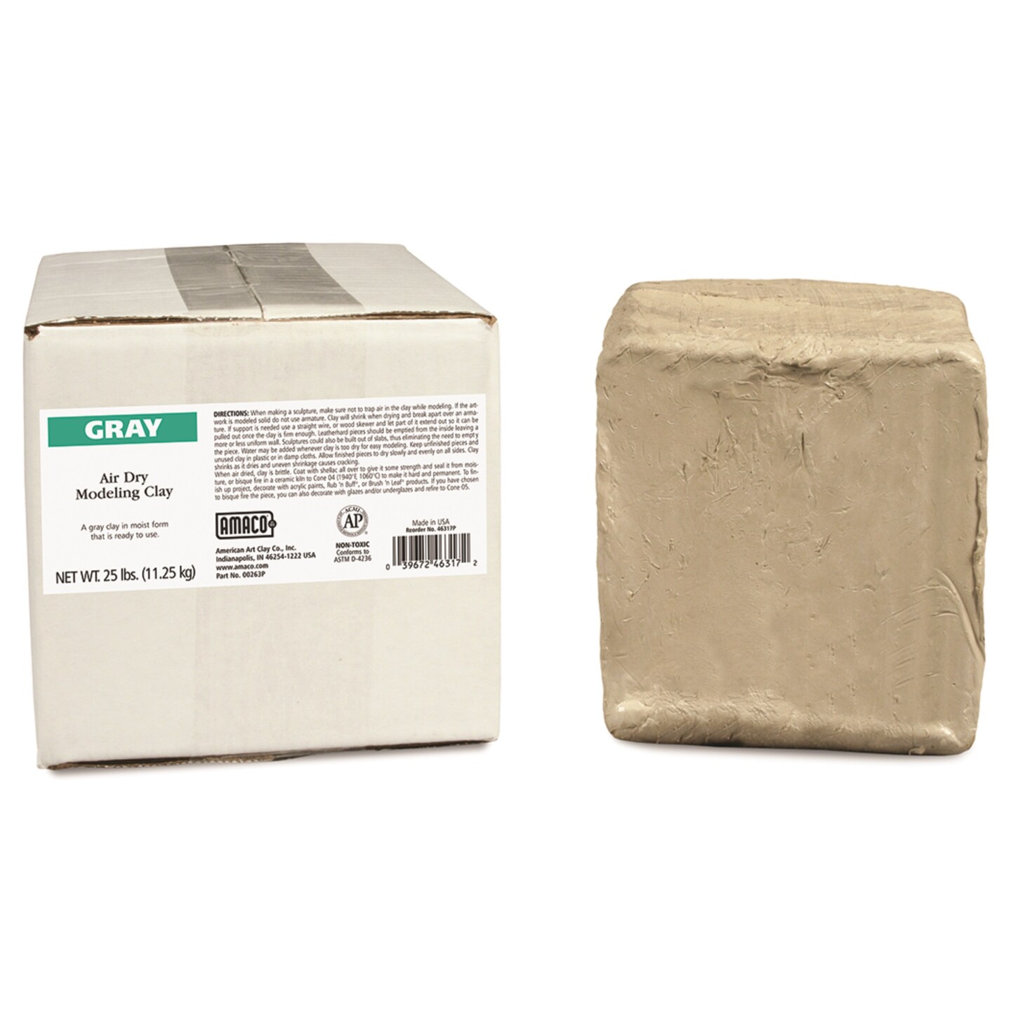 CLAY AIR DRY GRAY 25LB