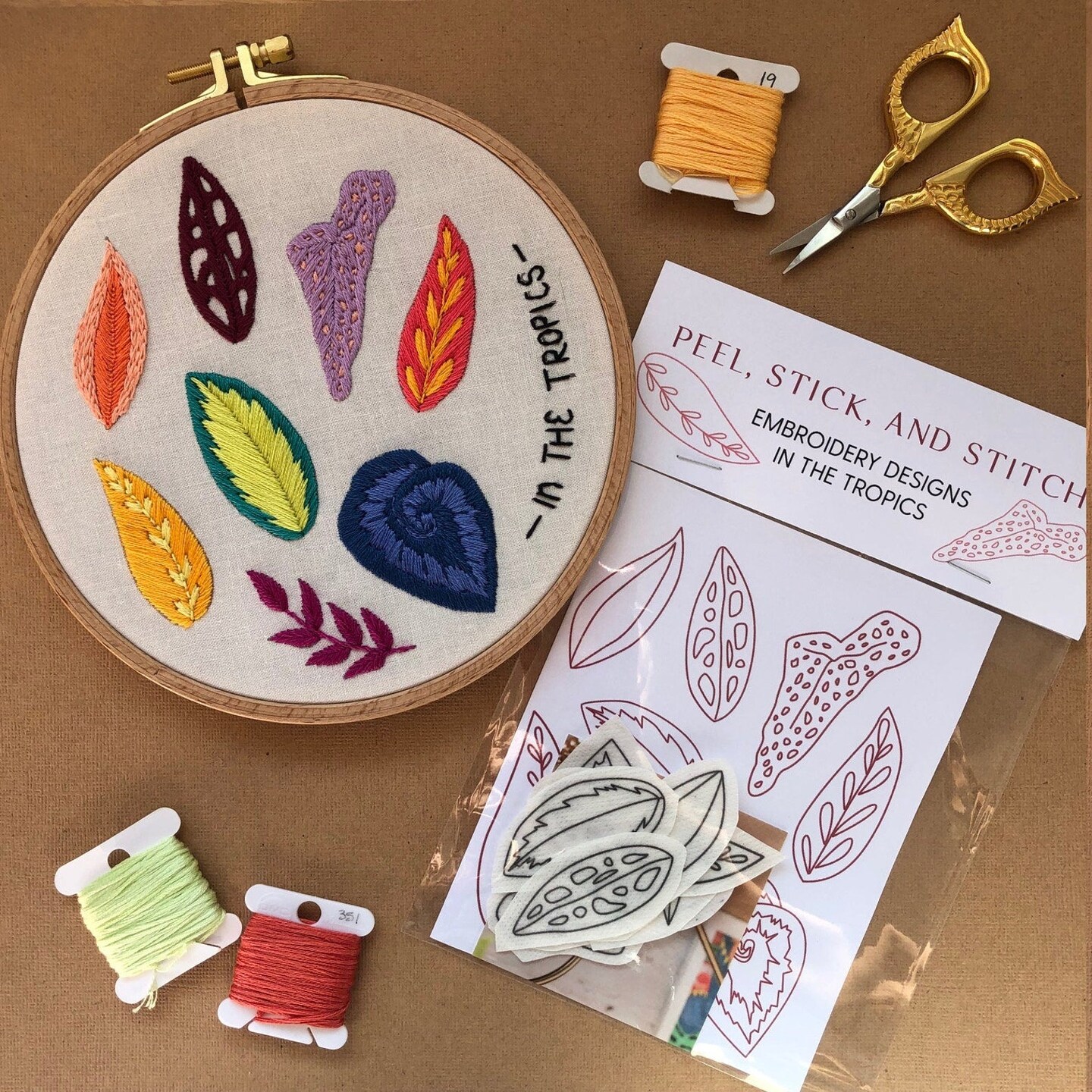 Fruit - Peel Stick and Stitch Embroidery Pattern