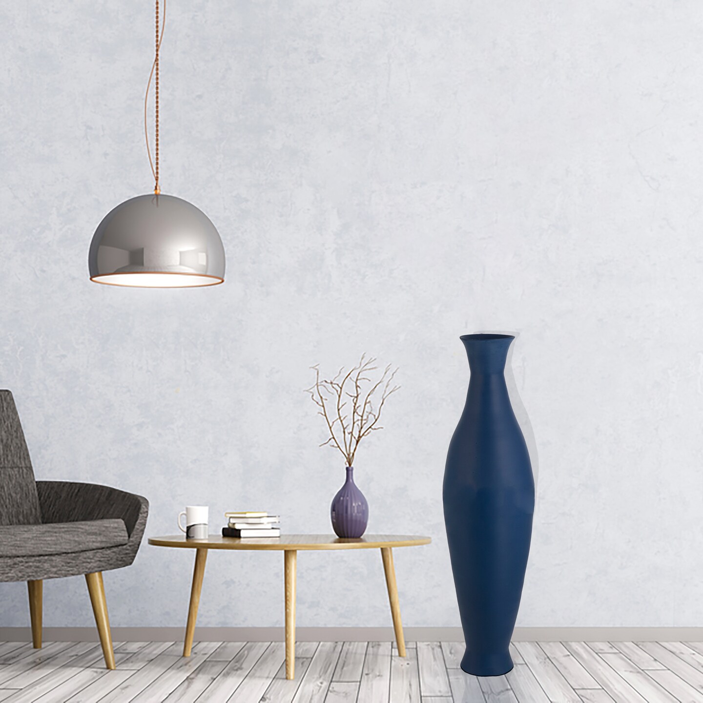 Modern Bamboo Floor Vase - Decorative 43-inch Vase for Living Room, Dining Room, or Entryway - Versatile Floral Display - Fill with Dried Branches or Flowers - Contemporary Tall Vase - Unique Bamboo Design