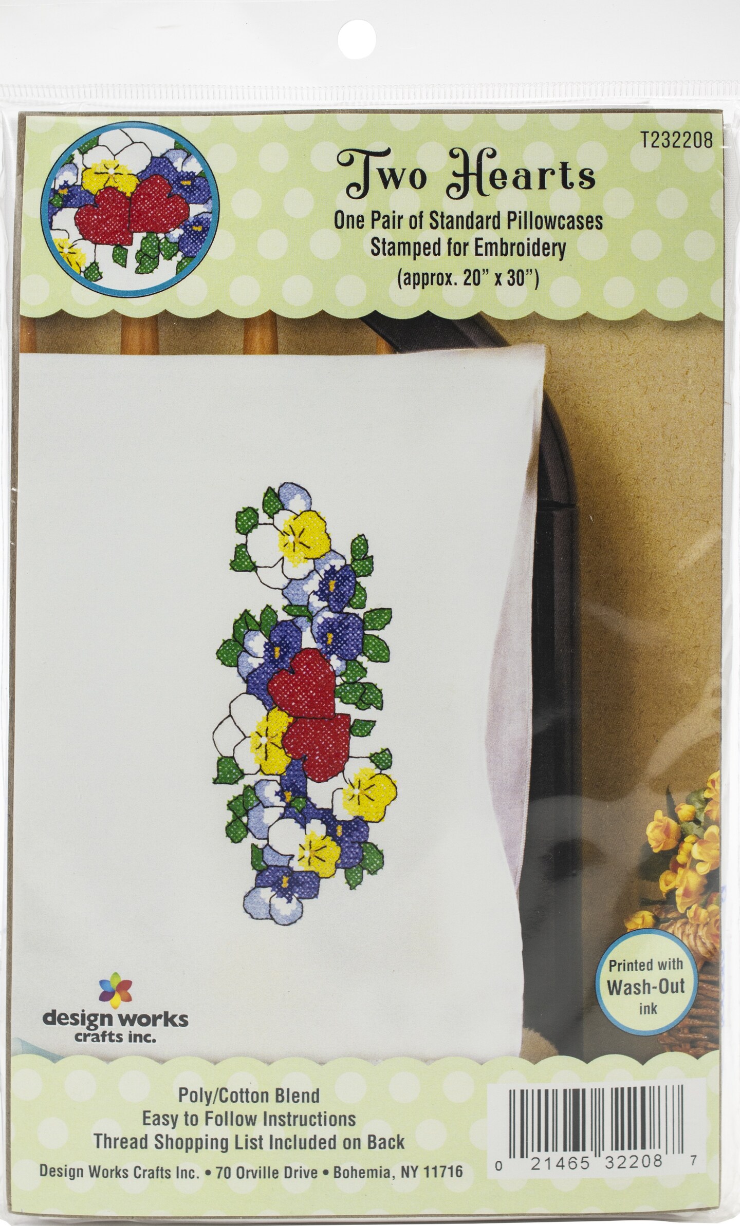 Tobin Stamped For Embroidery Pillowcase Pair 20"X30"Two Hearts Michaels