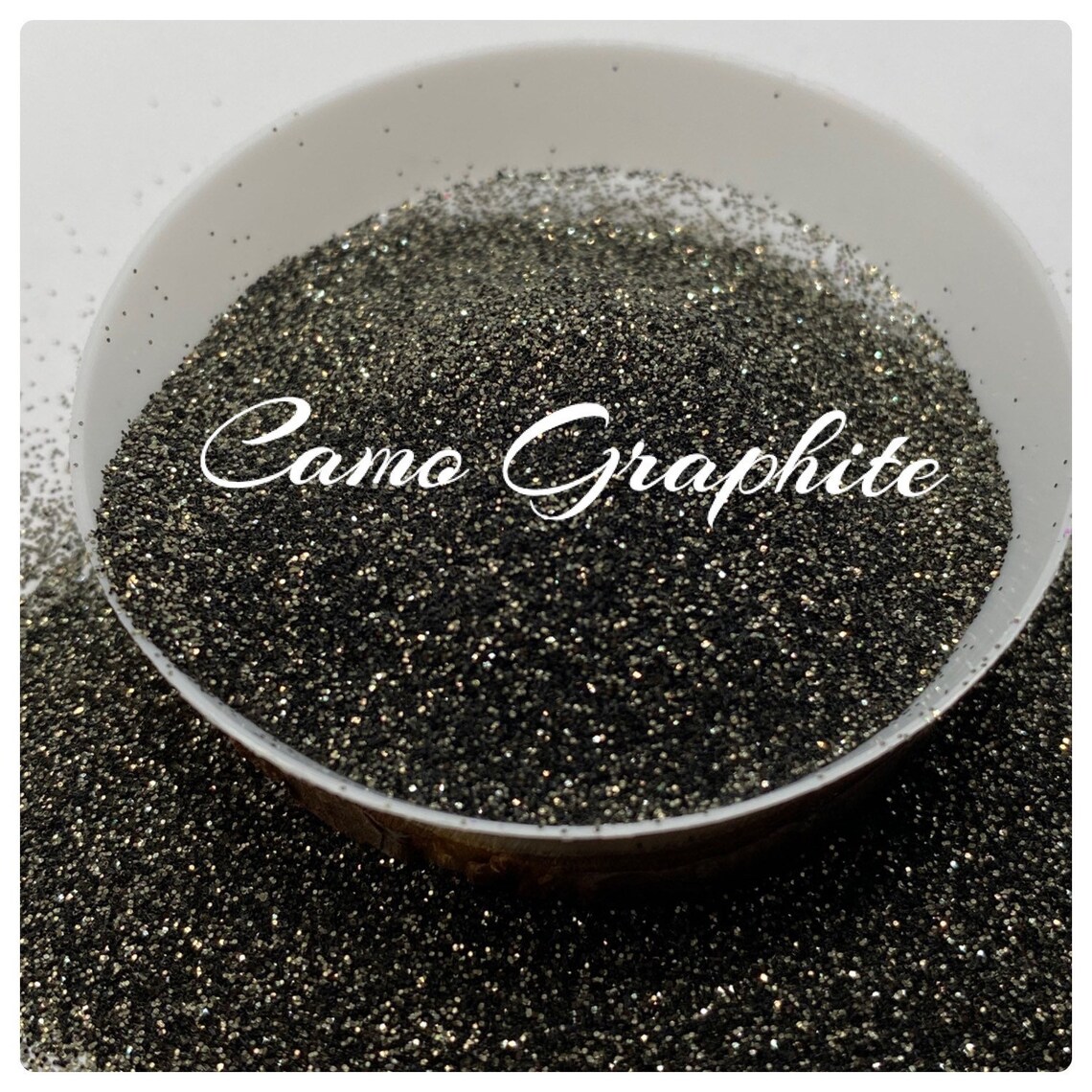 Camo Graphite: Metallic golden black fine glitter 1oz by TwoFaced Glitters