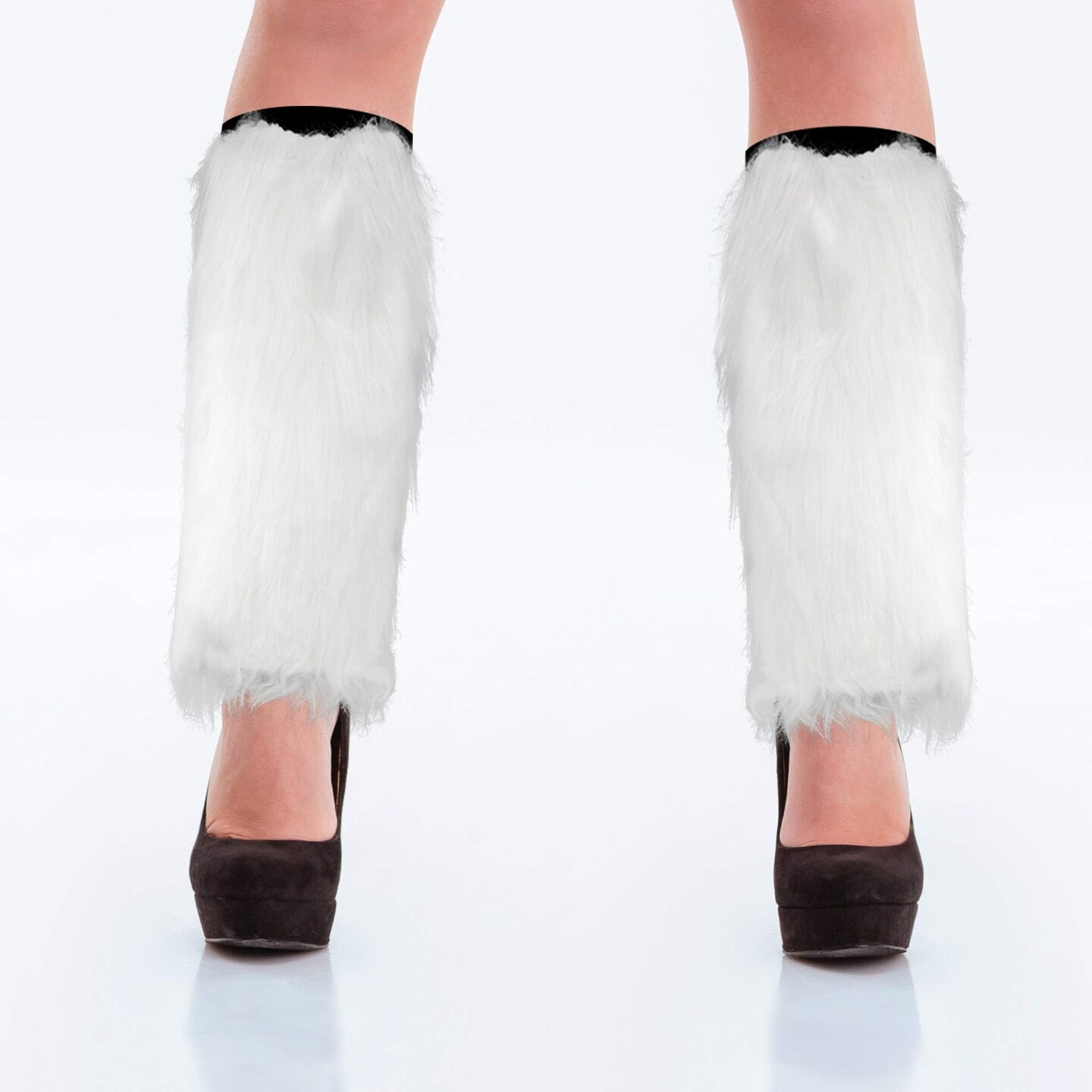 Fluffy Leg Warmers - White - Ladies