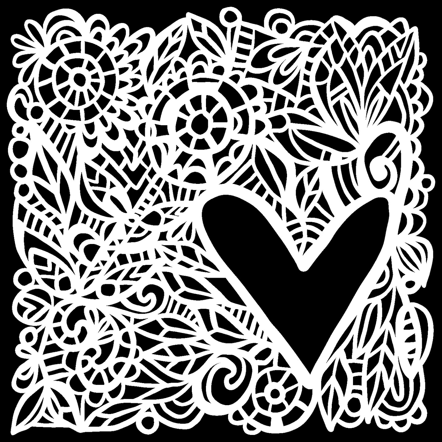 The Crafter&#x27;s Workshop Stencil, 6&#x22; x 6&#x22;, Love Frame