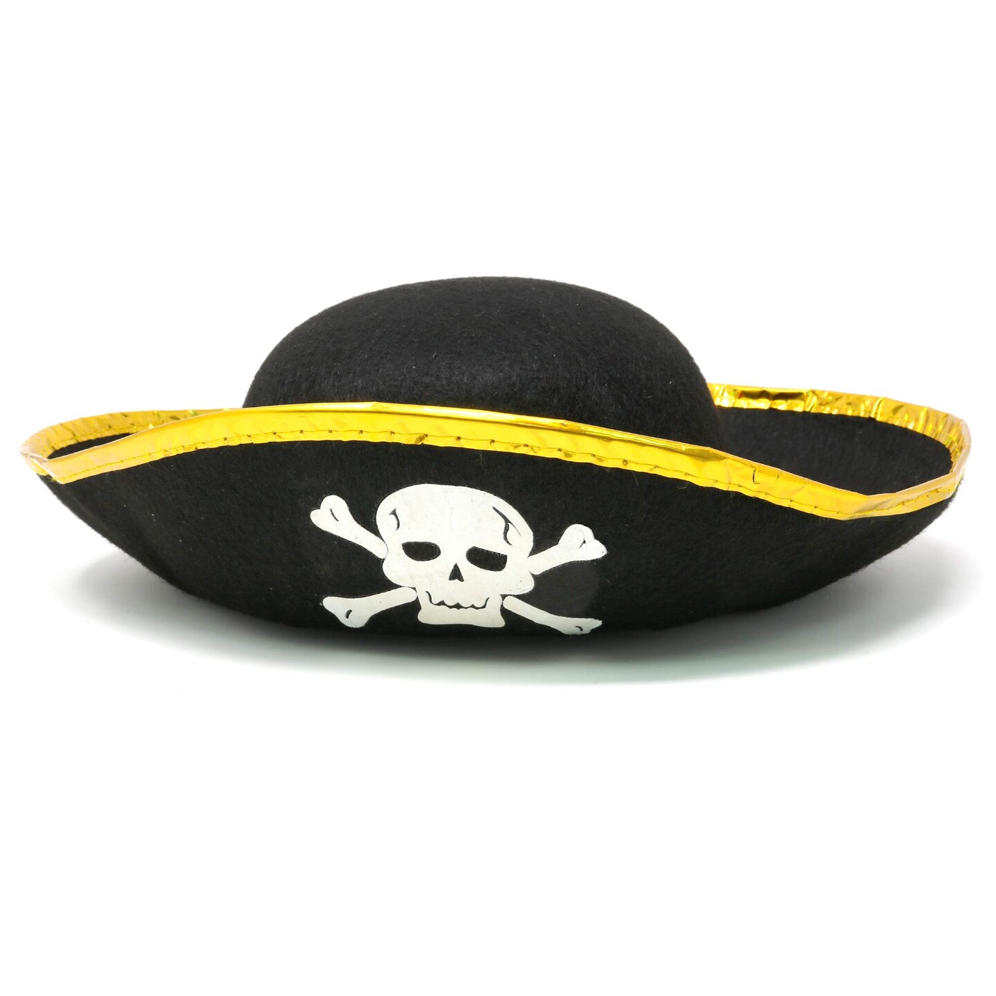 Tri Corner Pirate Hat - Three Cornered Buccaneer Costume Accessory Hat - 1 Piece