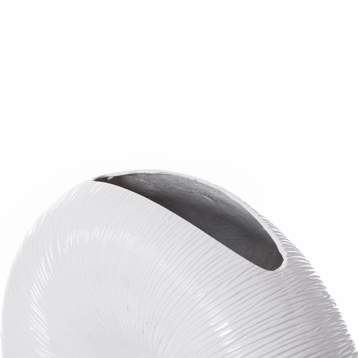 White Modern Round Flat Doughnut Hole Vase