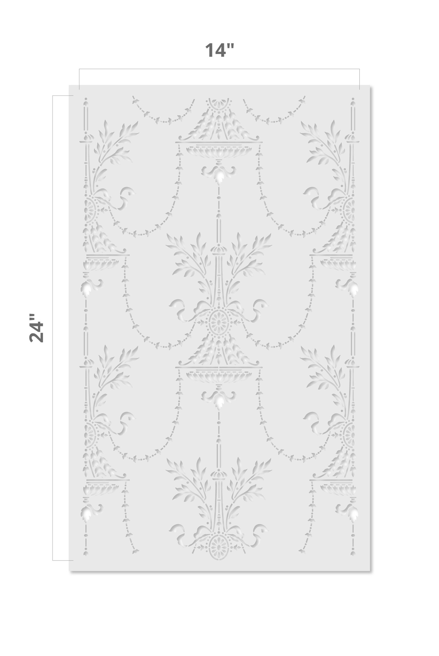 18th Century Vase Pattern Wall Stencil | 3565 by Designer Stencils | Reusable Art Craft Stencils for Painting on Walls, Canvas, Wood | Reusable Plastic Paint Stencil for Home Makeover | Easy to Use &#x26; Clean Art Stencil