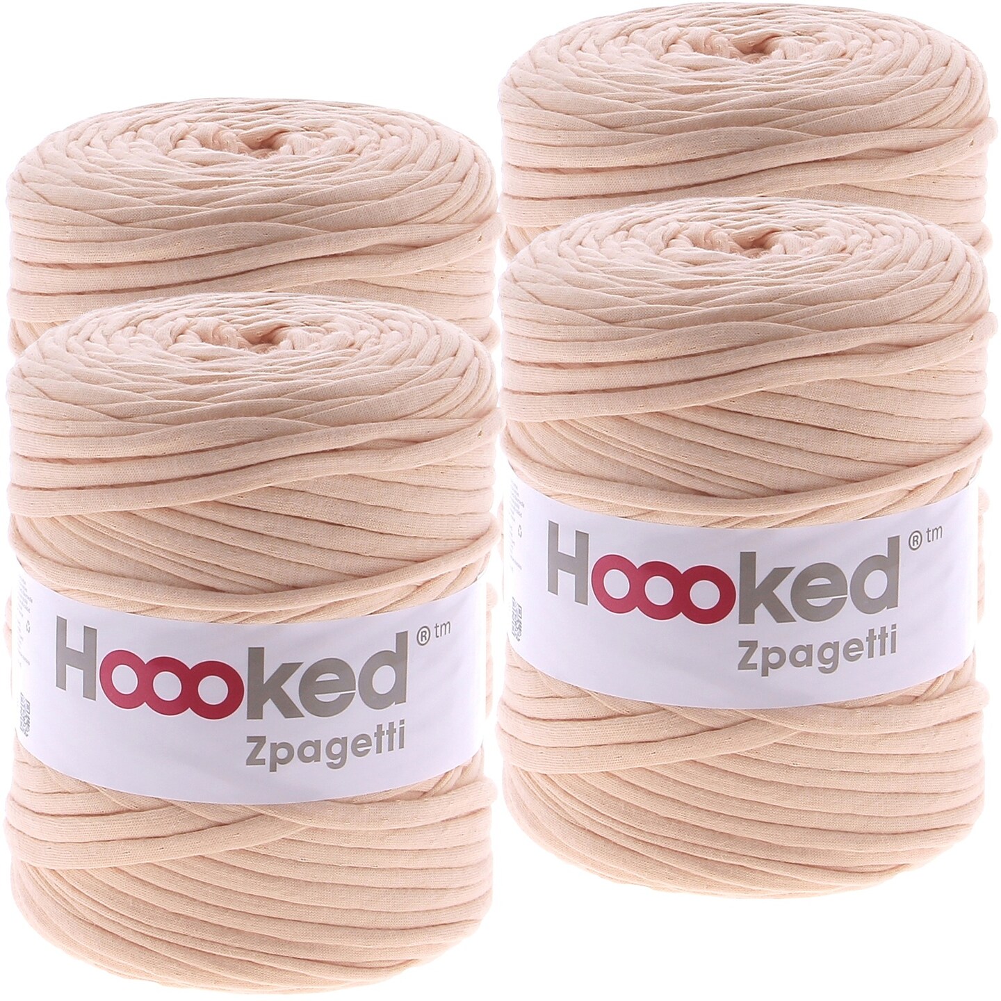 Multipack of 4 - Hoooked Zpagetti Yarn-Ballet Peach