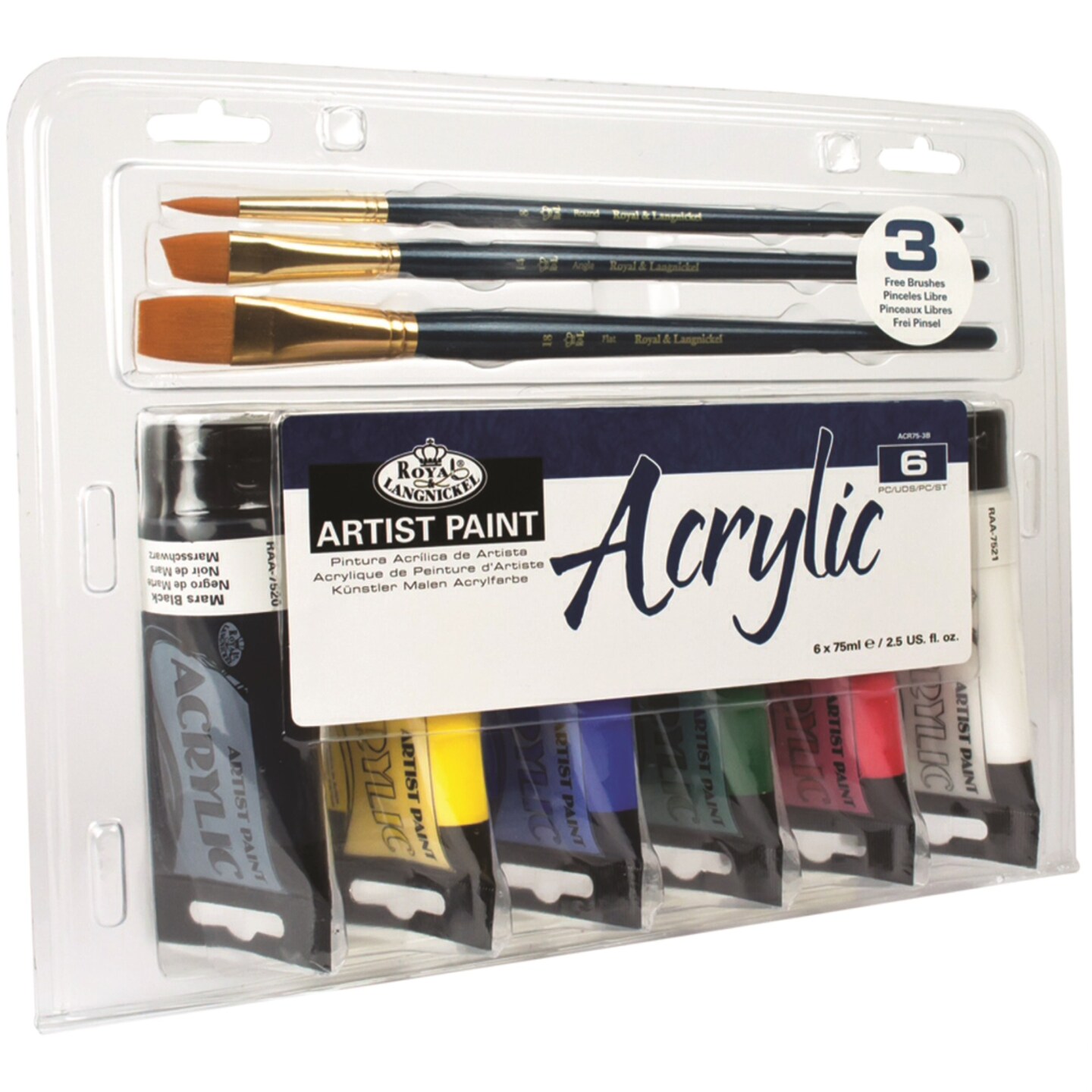 ROYAL LANGNICKEL ACRYLIC PAINT SETS LARGE 75ml TUBES HOBBY CRAFT ARTIST  PAINTING