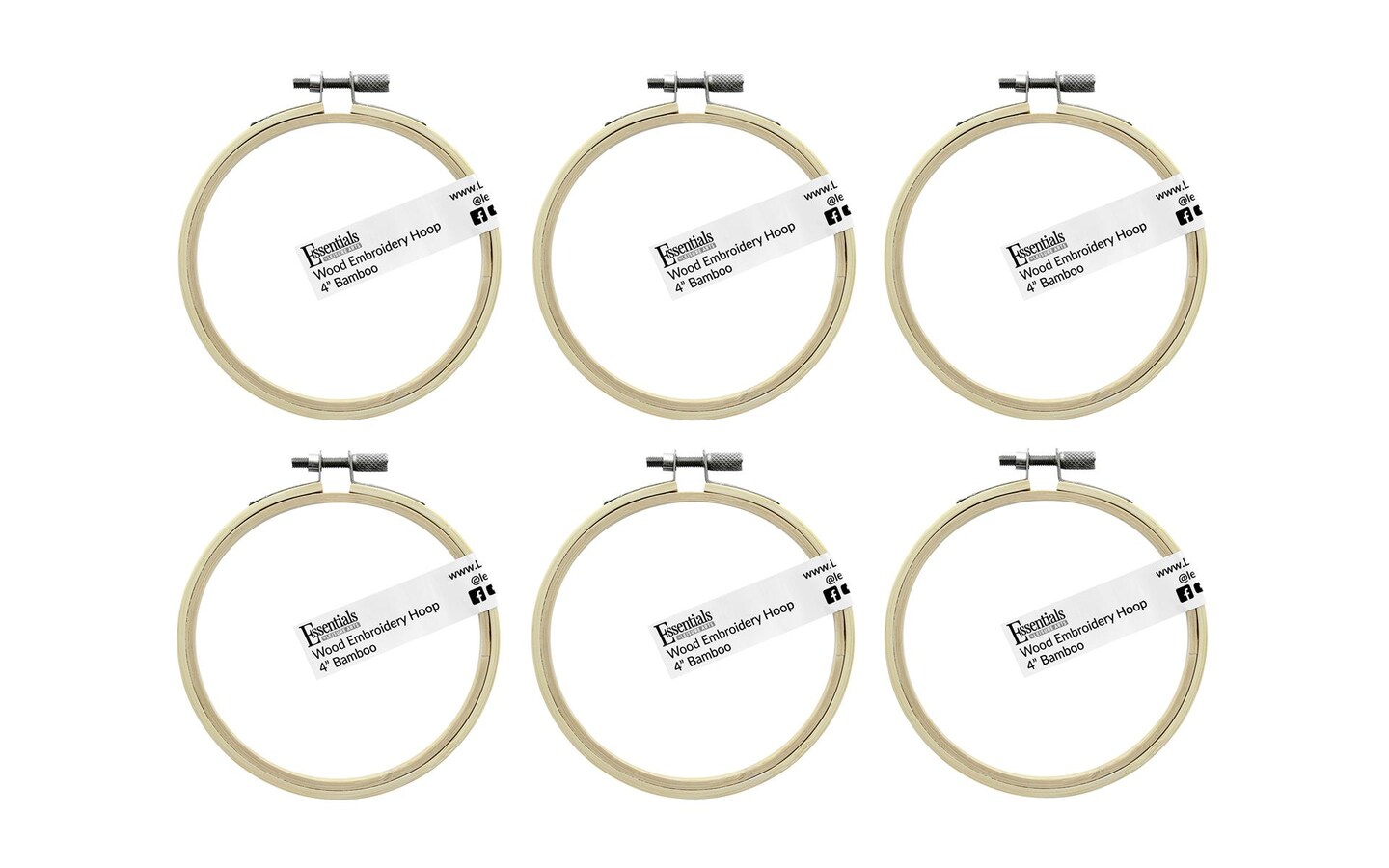 EBL Bamboo Embroidery Hoop 4 6pc