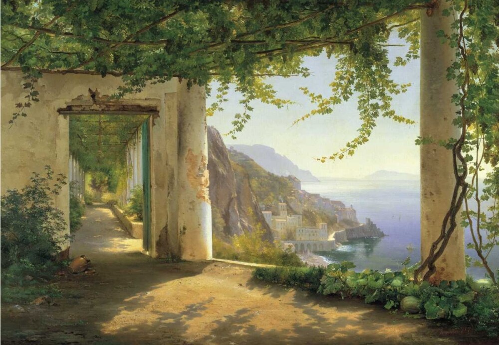 View to the Amalfi Coast Poster Print by Carl Frederic Aagaard # CFA3066
