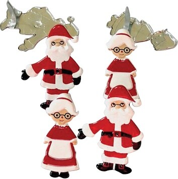 Eyelet Outlet Shape Brads 12/Pkg-Santa &#x26; Mrs Claus