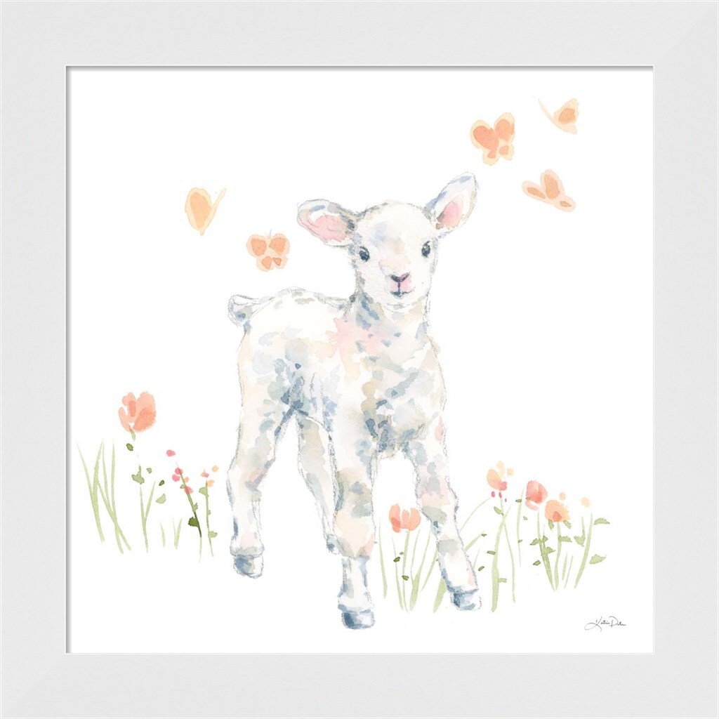 Spring Lambs I by Katrina Pete 14&#x22; x 14&#x22; Framed Wall Art