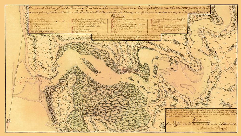 Jacksonville, St Johns River Florida - Rocque 1791 Poster Print by Rocque Rocque # FLST0008