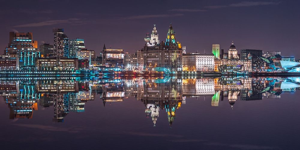 Liverpool city skyline across the River Mersey, UK, FTBR-1872 Poster Print by Assaf Frank - Item # VARPDXAF20150302362P3C03