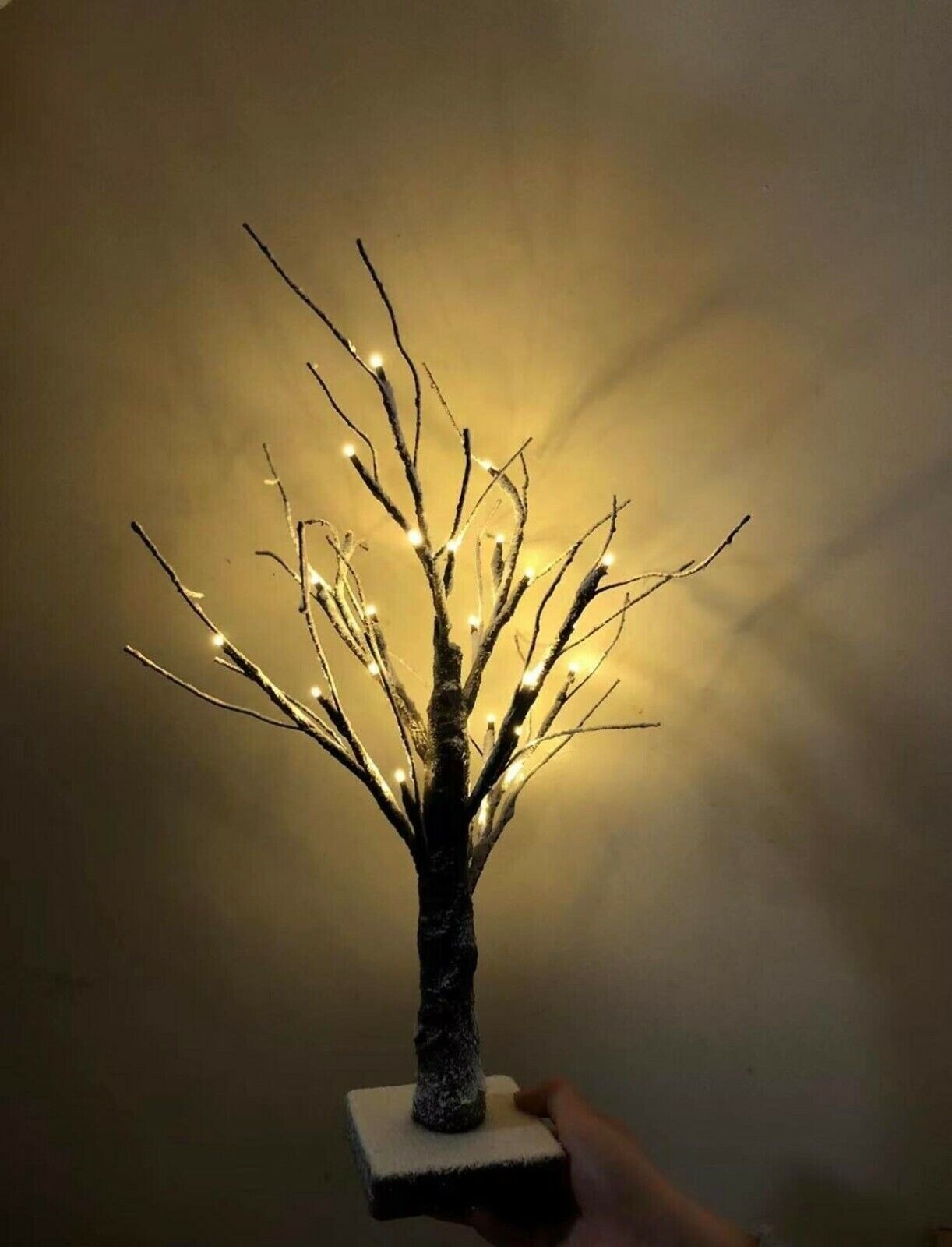 15-Inch LED Snow Bonsai Tree Table Lamp