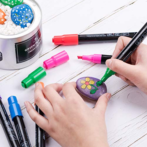 8 Colors, Acrylic Paint Marker Pens, Acrylic Paint Pens for Rocks Painting, Glass, Wood, Ceramic, Fabric, Canvas, Mugs, Scrapbooking, Rock Painting Pens, Rock Art, Glass Painting Supplies