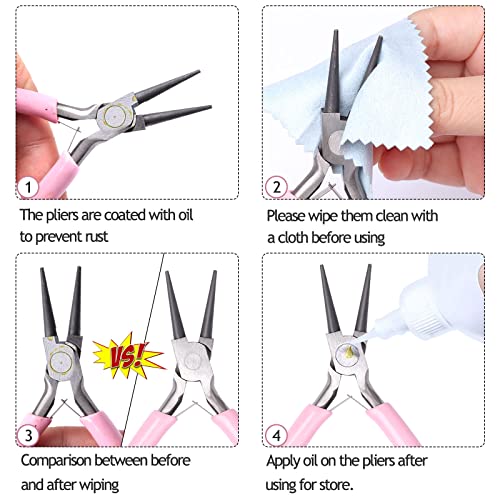 3 Pack Jewelry Pliers Set Tools Includes Needle Nose Pliers Round Nose Pliers Wire Cutters Chain Nose Pliers for Jewelry Making Repair, Wire Wrapping, Beading and Crafts