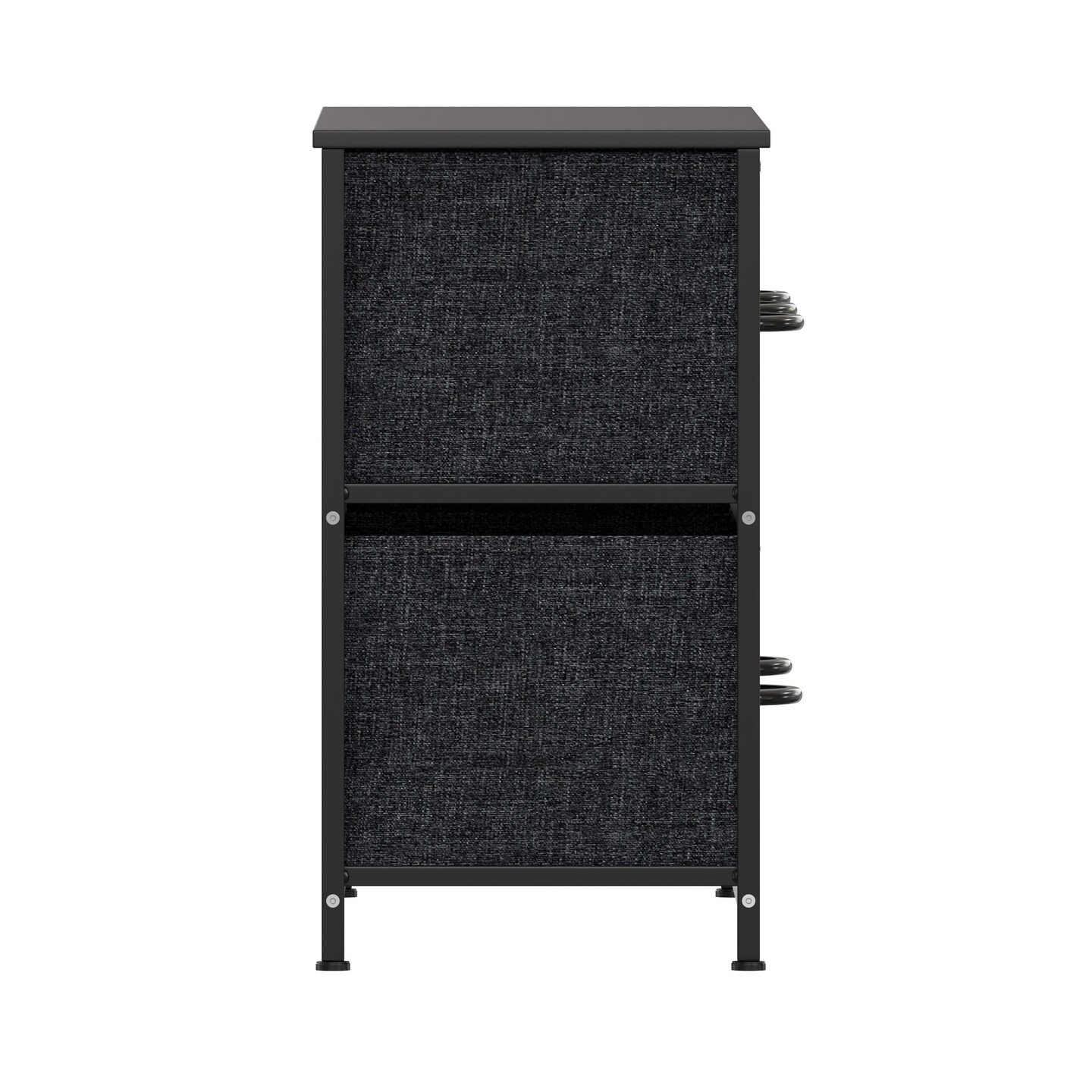 Emma and Oliver Marley 5 Drawer Storage Dresser with Cast Iron Frame, Wood Top and Easy Pull Fabric Drawers with Wooden Handles