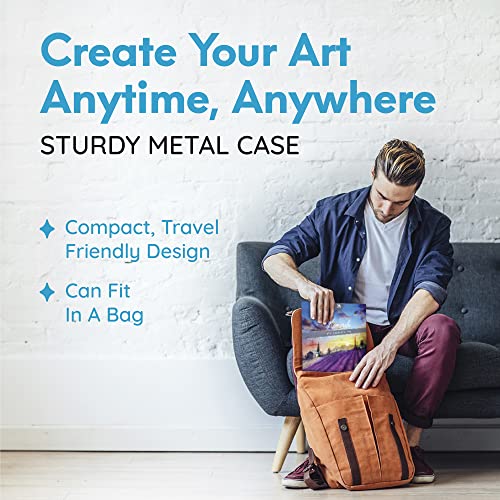 Premium Japanese Watercolor Paint Set – 40 Rich Water Color –Include Solid, Metallic & Neon Water Colors – Artist Quality– Watercolor Paint Perfect Travel Watercolor Set for Adults, Students