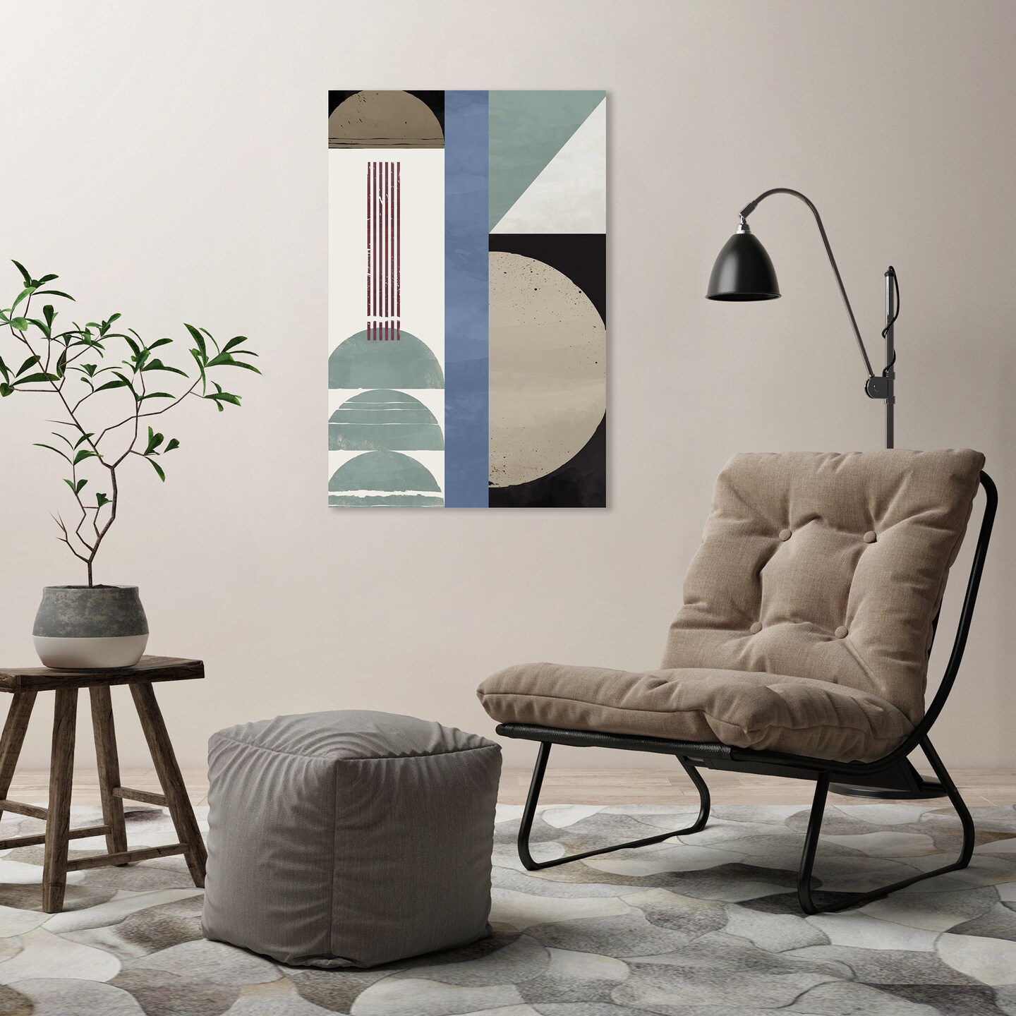 Blue Abstract Geometric II by PI Creative Art  Gallery Wrapped Canvas - Americanflat