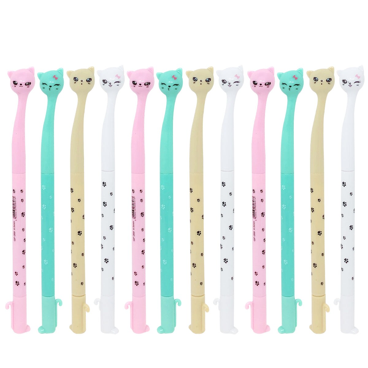 Wrapables Gel Pens School Office Supplies (12 pack), Cute Kitties