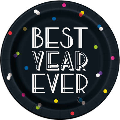 Neon Dots New Years Round 7&#x22; Dessert Plates, 8ct