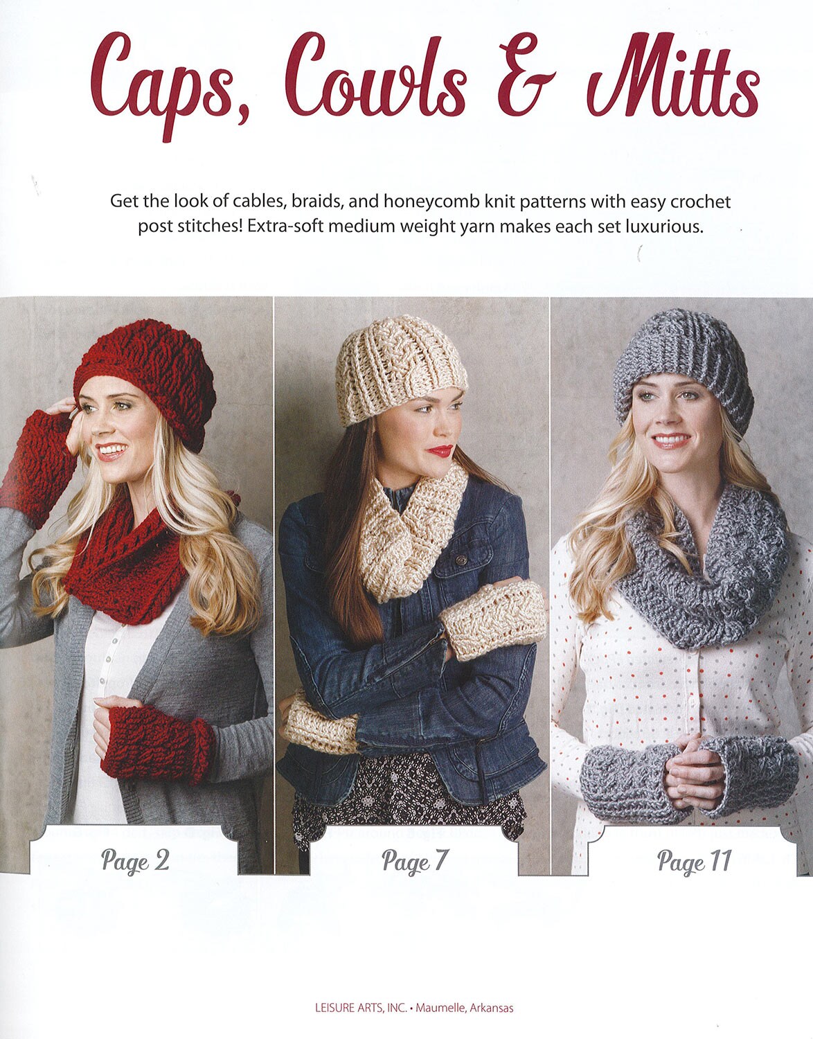 Leisure Arts Caps, Cowls and Mitts Crochet Book