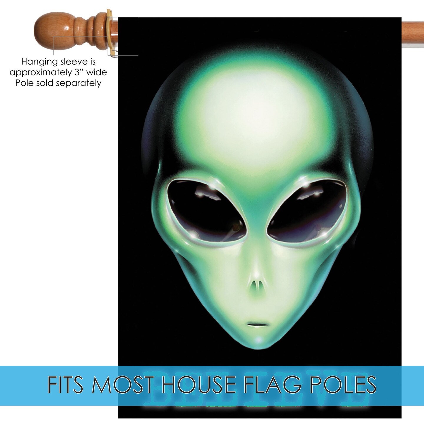 Believe Alien Decorative Ufo Flag