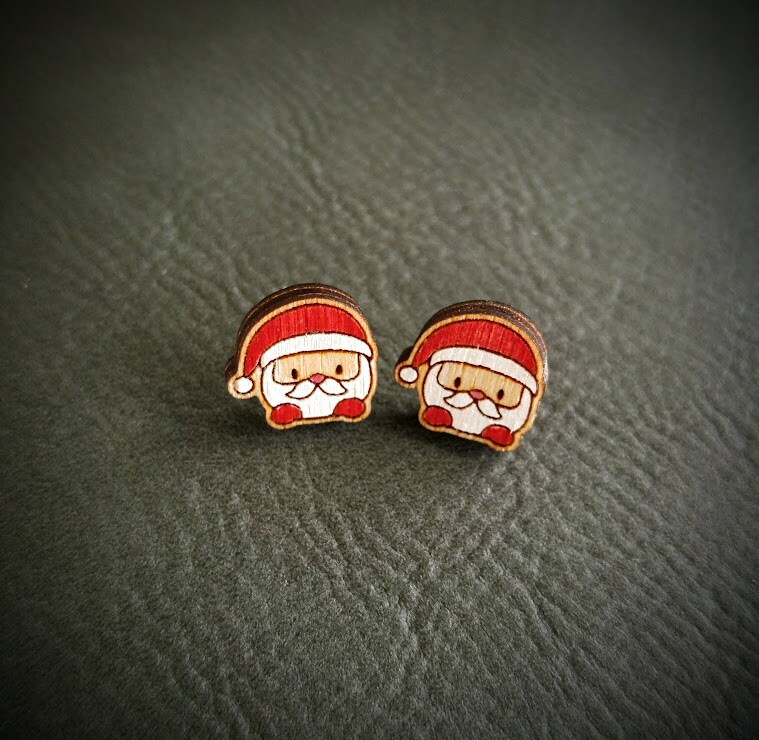 Christmas Santa Holiday Stud Earrings