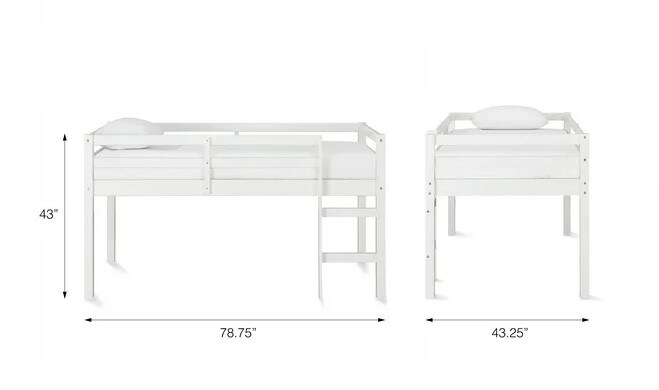 White Benson Junior Twin Loft Bed