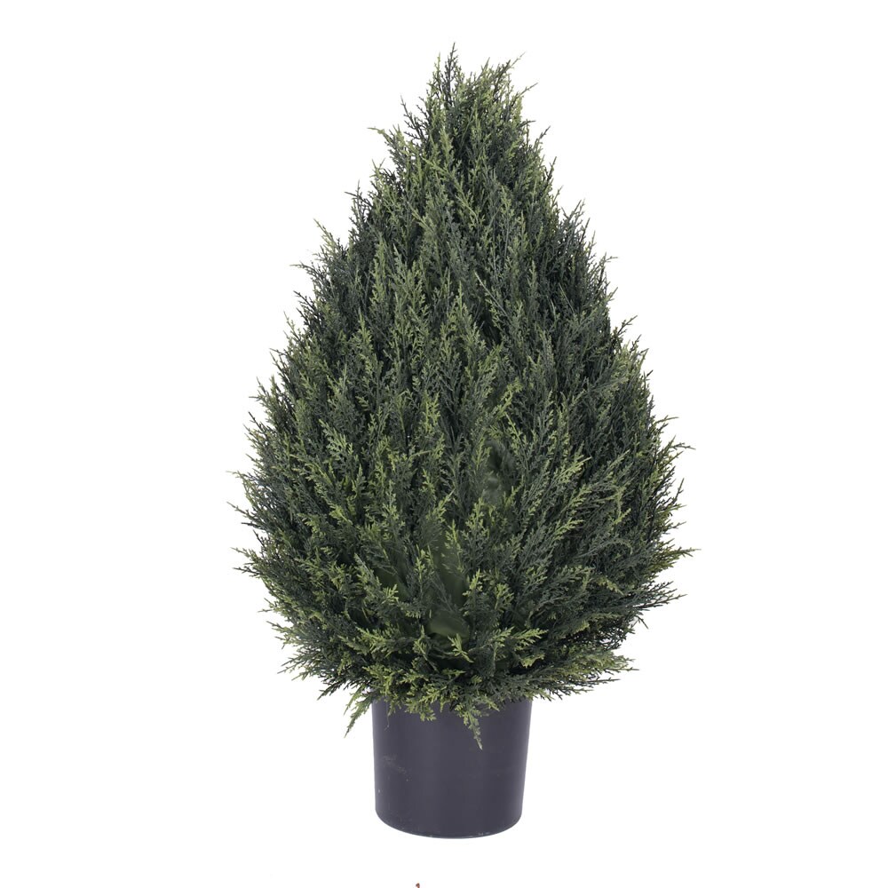 36&#x22; Artificial Cedar Pine Cone UV Resist Topiary 820 LVS Iron Frame Fixed In Pot