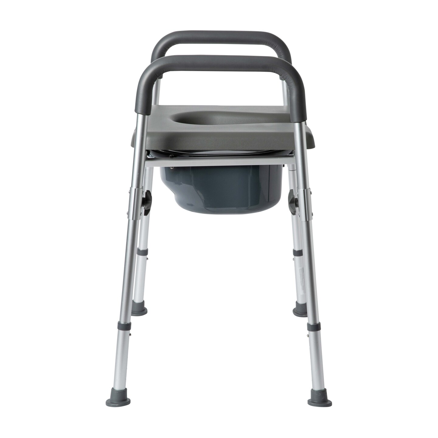Emma and Oliver Maury Shower Commode Chair with Safety Rail, Height Adjustable Frame, Padded Seat & Armrests, Removable Pail with Lid, Fits Most Toilets