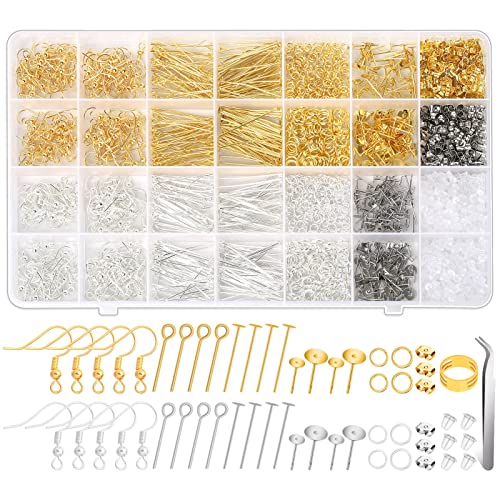 Hypoallergenic Earring Making Kit, Modacraft 2000Pcs Earring Making  Supplies Kit with Earring Hooks, Earring Findings, Earring Posts, Earring  Backs, Earring Pins Jump Rings for Jewelry Making Supplies